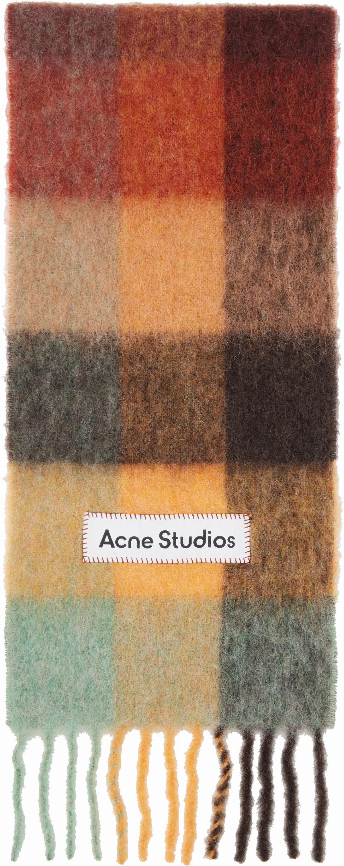 Multicolor Mohair Checked Scarf