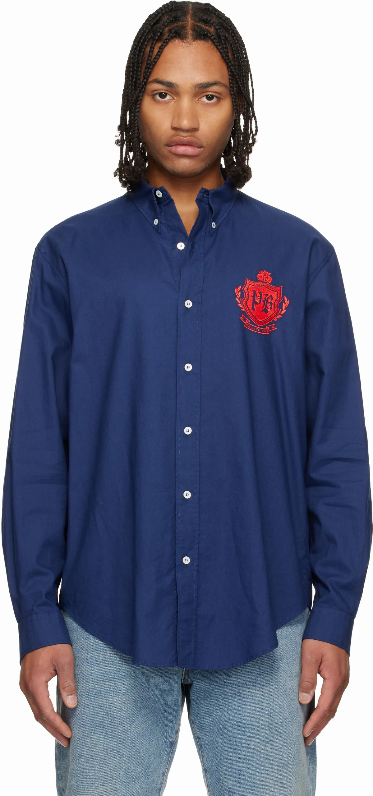Navy College Emblem Shirt