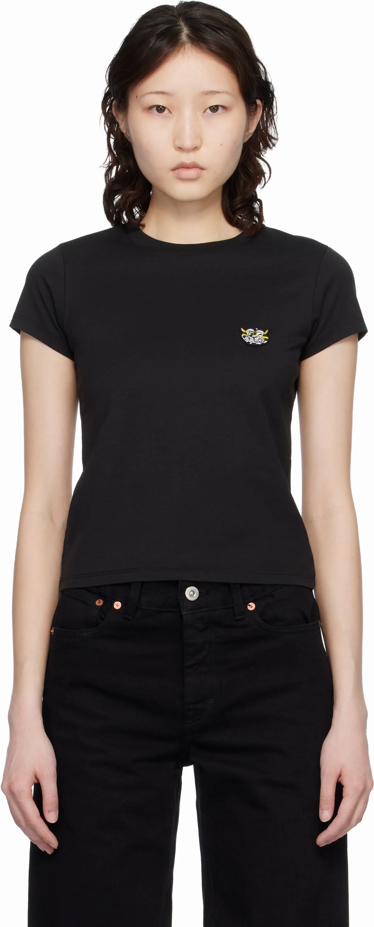 Black Kenzo Paris'KENZO Wild Tiger' Embroidered T-shirt by Kenzo