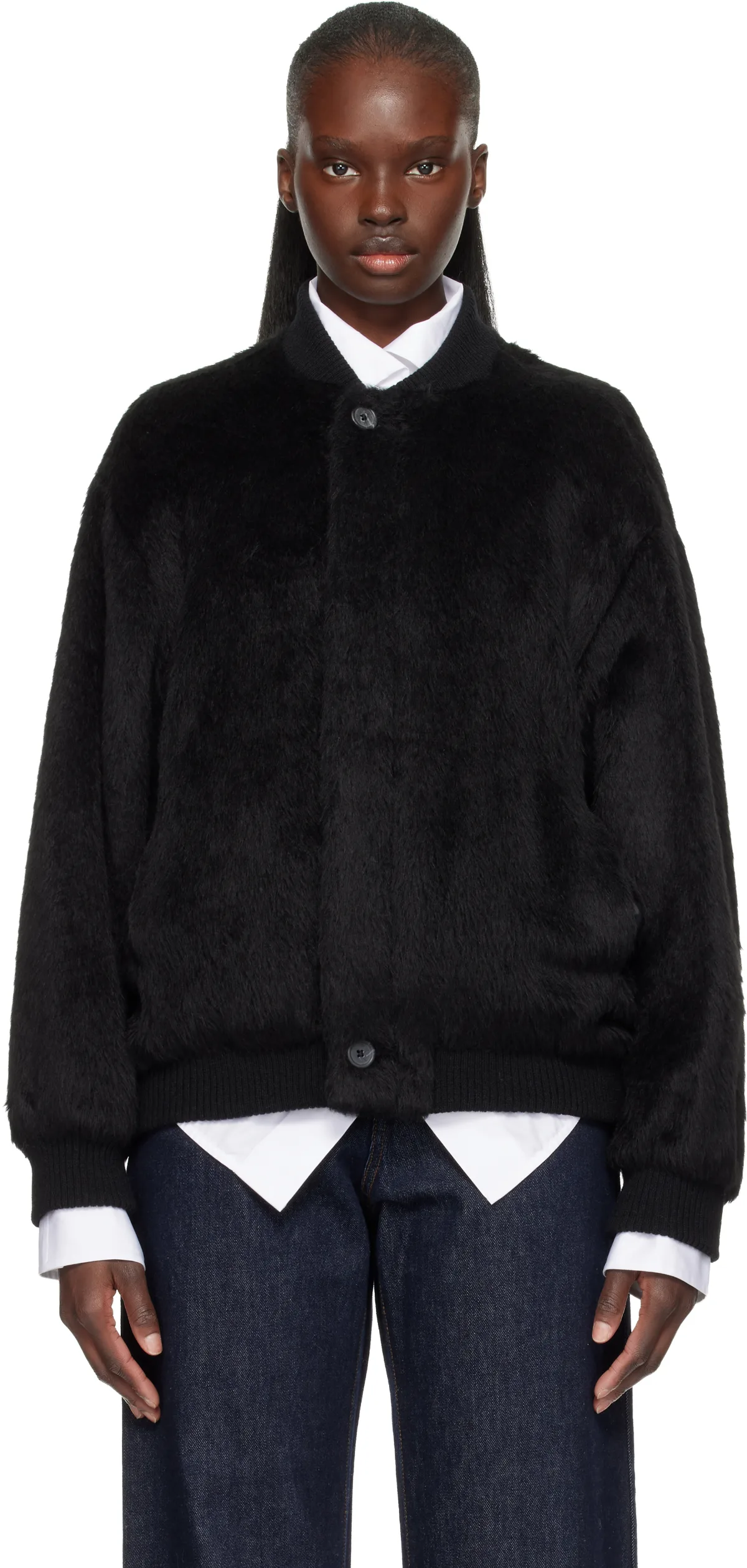 Black Suri Bomber Jacket