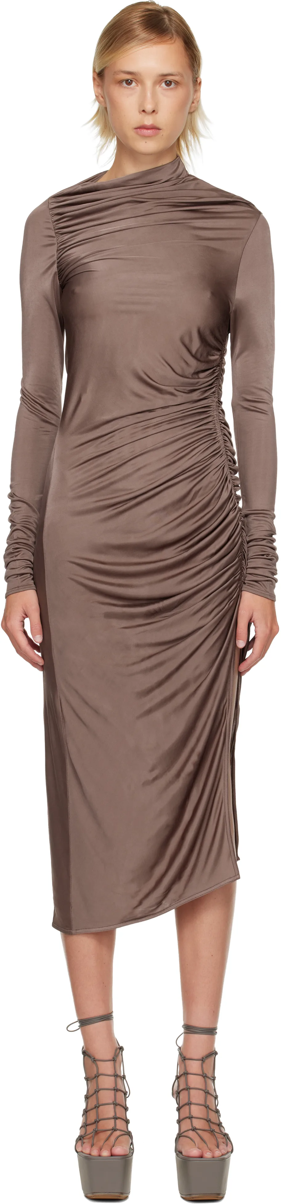 Purple Concordians Svita LS Midi Dress