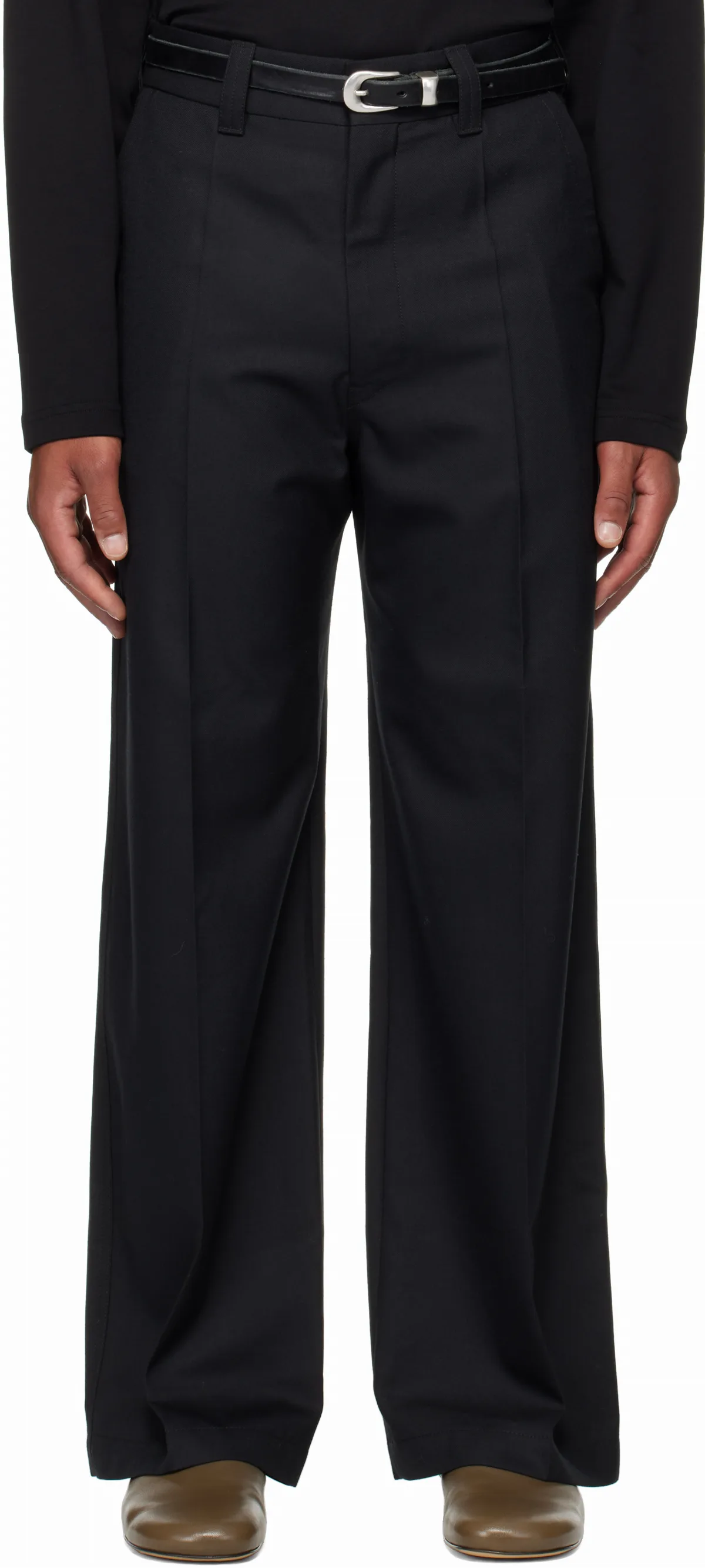 Navy Straight Tailored Trousers