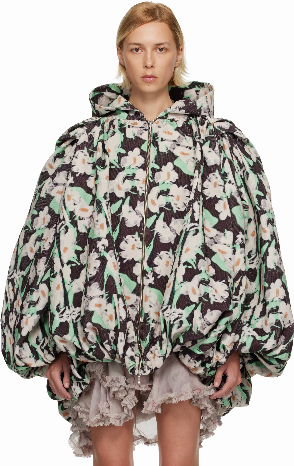 Black & Off-White Pillow Coat