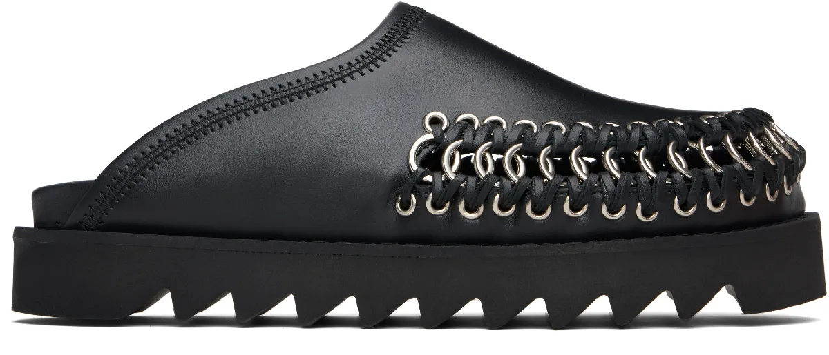 Black Hoop Detail Slip-on Loafers