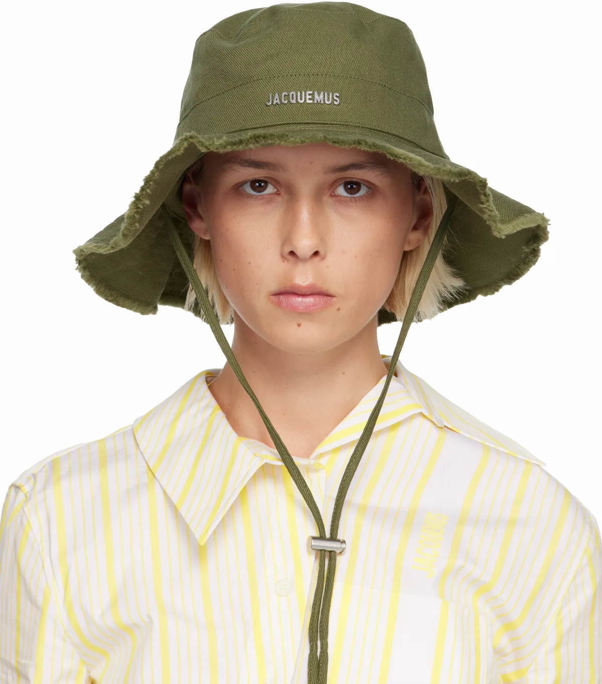 Khaki'The Artichaut' Bucket Hat by JACQUEMUS
