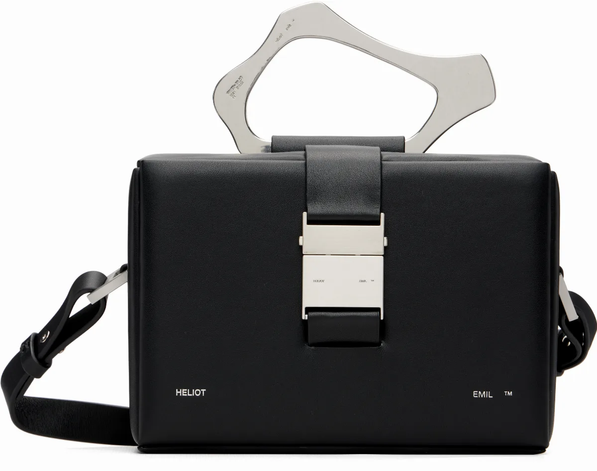 Black Solely Box Shoulder Bag by HELIOT EMIL