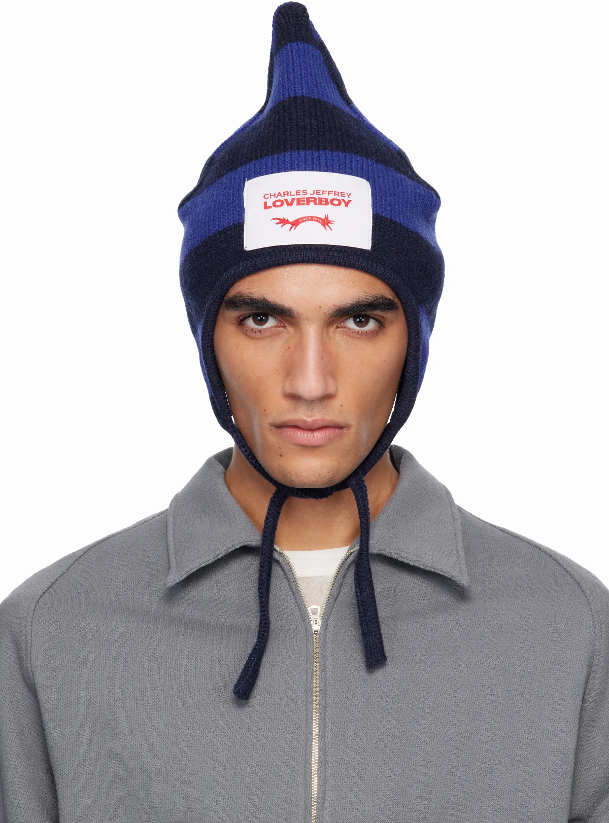 Blue Spike Bonnet Beanie by Charles Jeffrey LOVERBOY