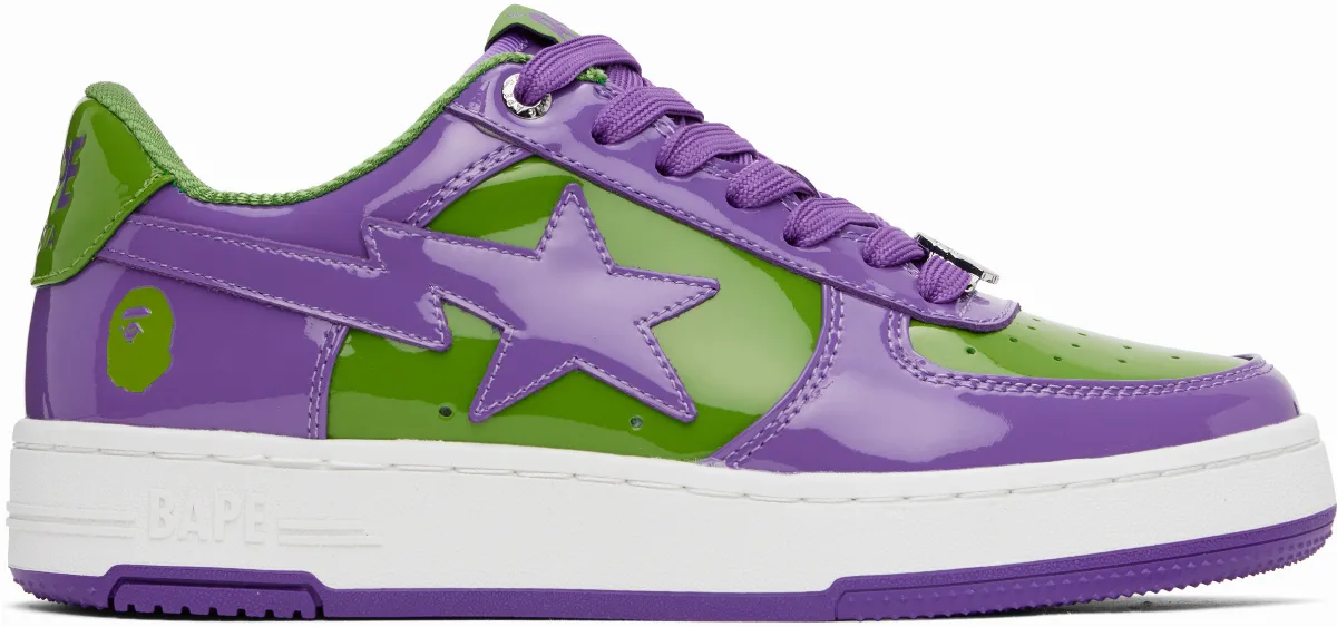 Purple & Green'BAPE' STA #1 Sneakers by BAPE