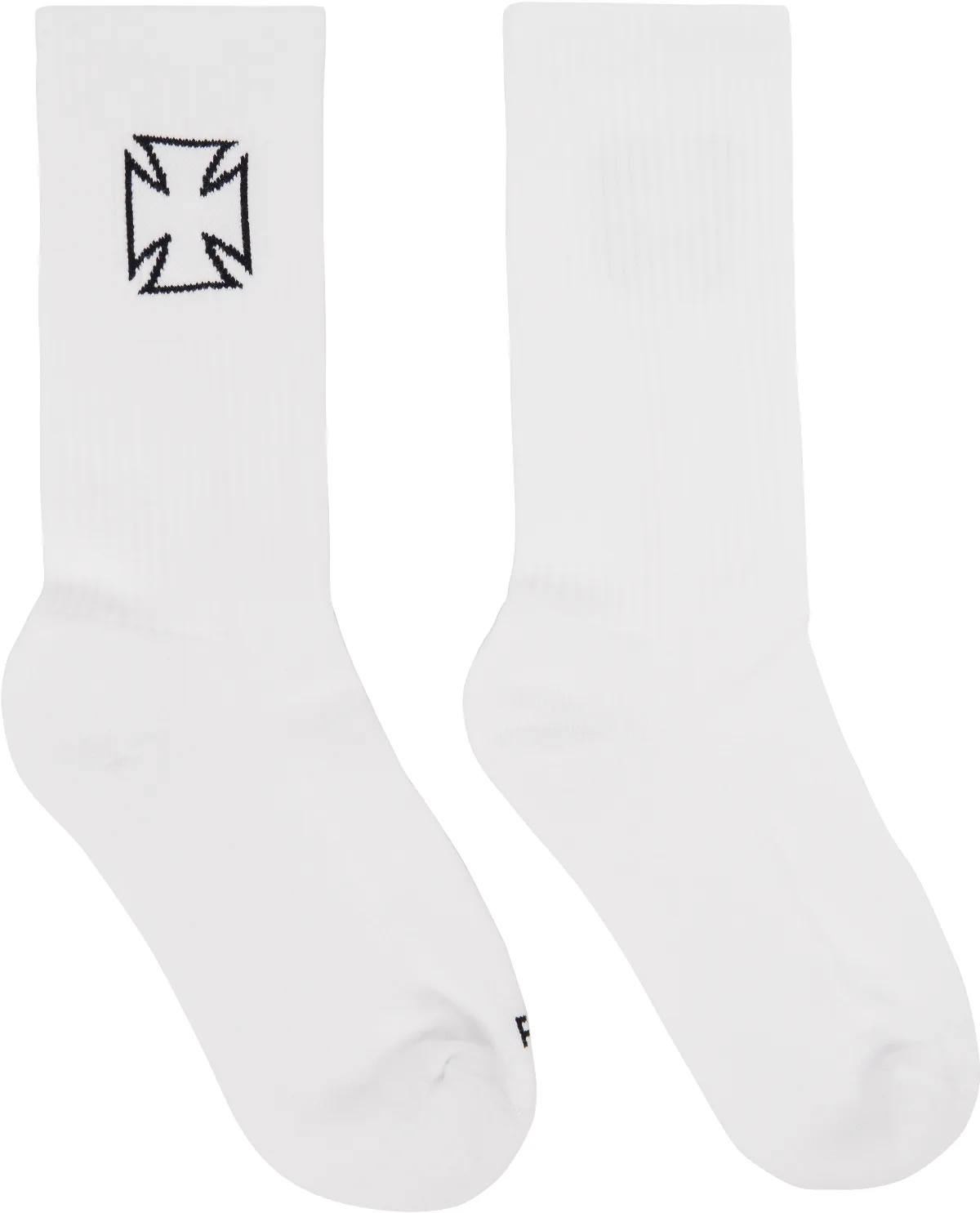 White Biker Cross Socks by VETEMENTS