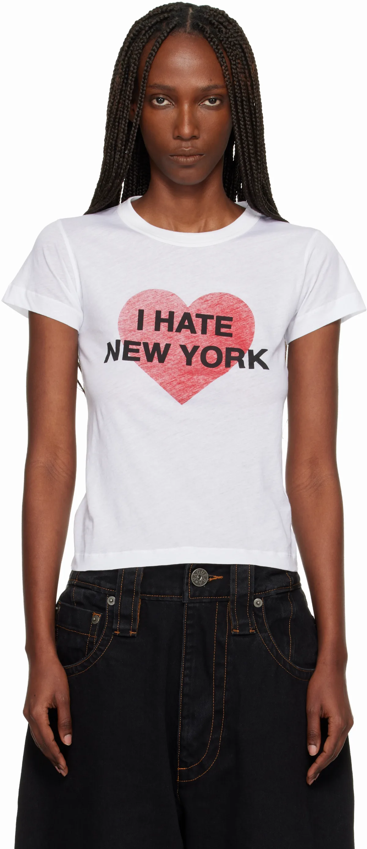 White'I Hate NY' T-shirt