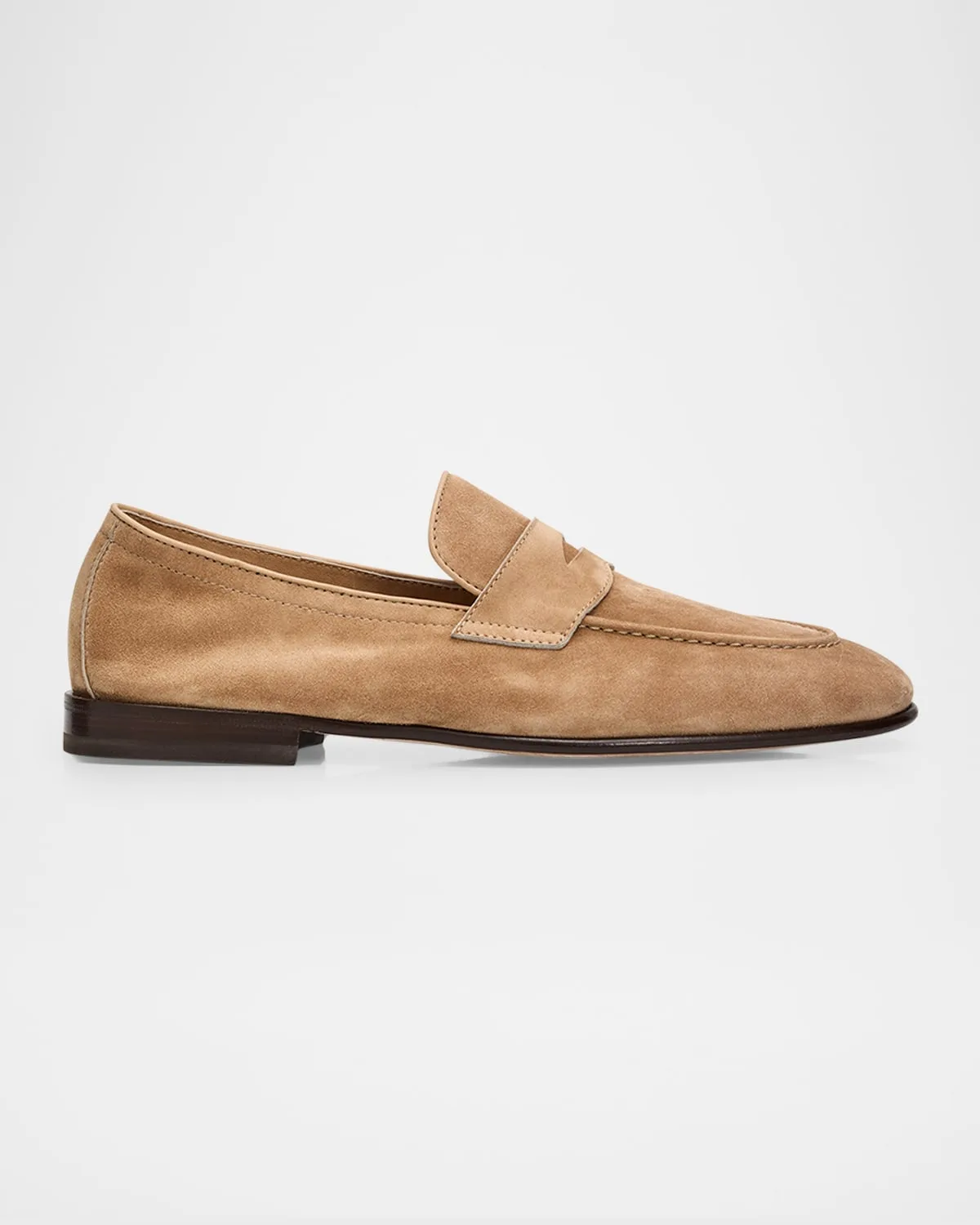 Leather Apron-Toe Penny Loafers