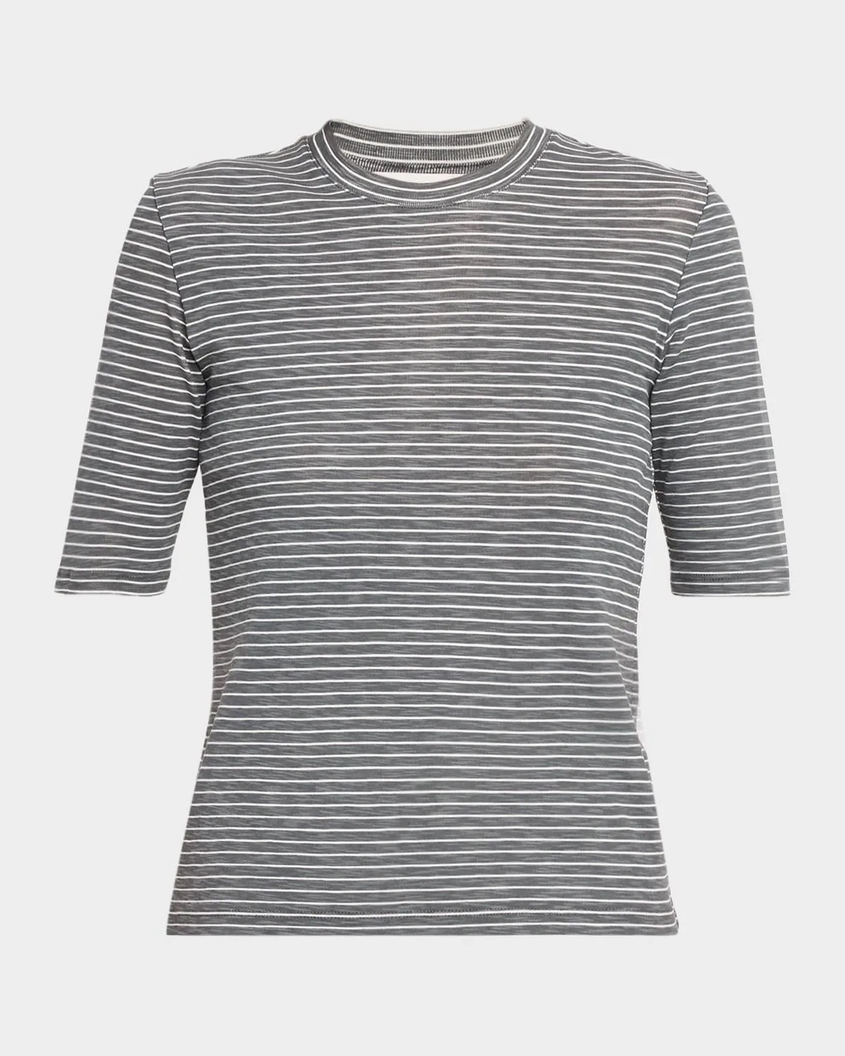 Stripe Elbow-Sleeve Top