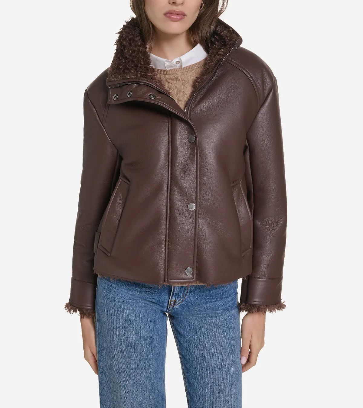 Faux Long Hair Shearling Jacket by Cole Haan