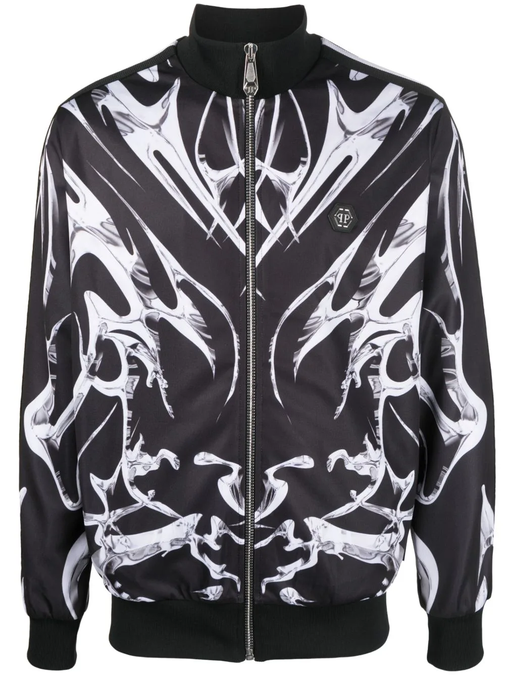 Graphic-Print Zip-Up Jacket by Philipp Plein