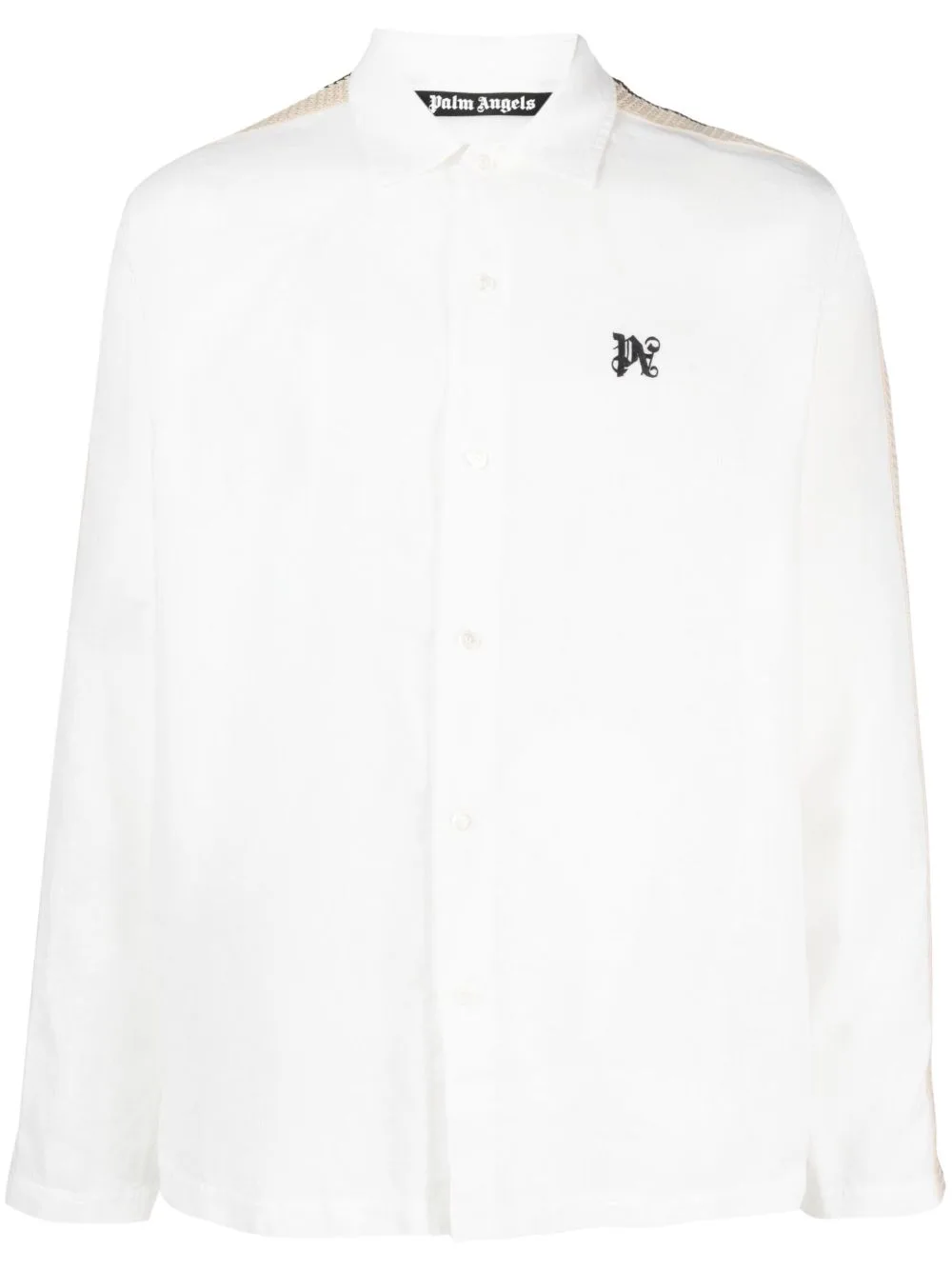 PA Monogram-Print Linen Shirt by Palm Angels