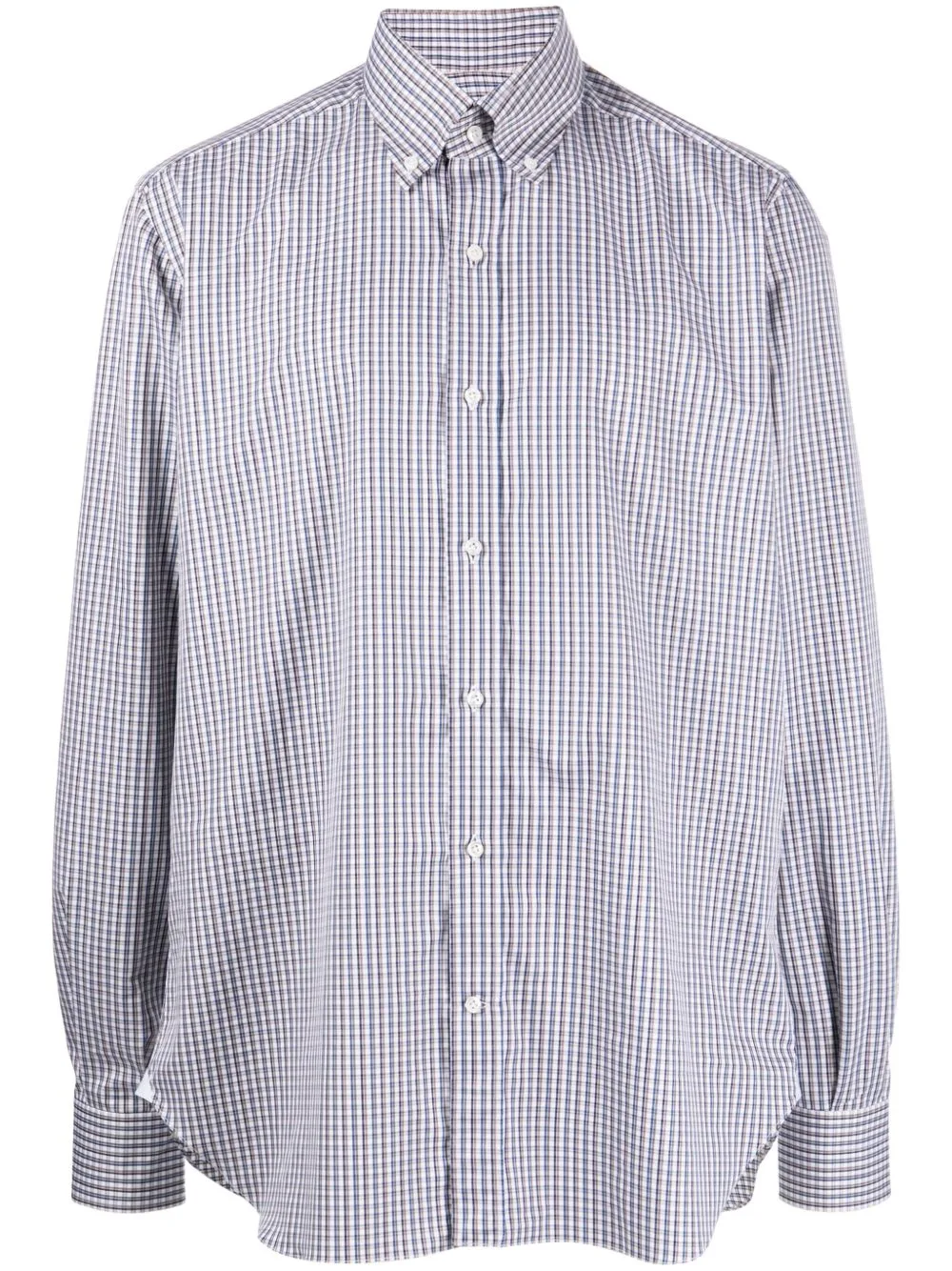 Check-Print Cotton Shirt by Luciano Barbera