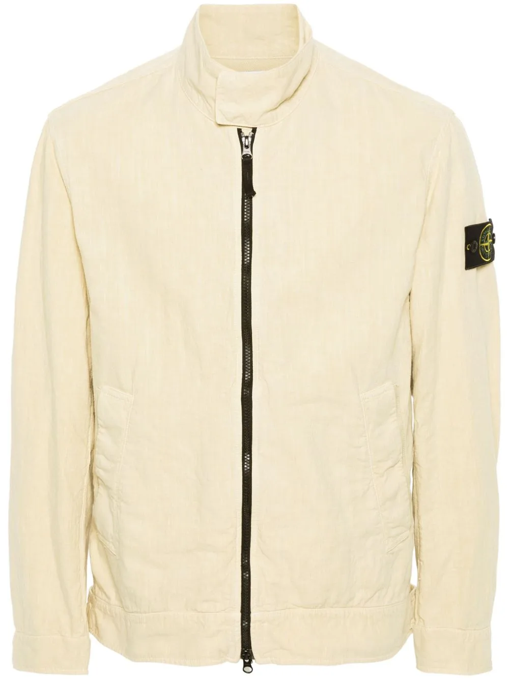Compass-Badge Linen-Blend Jacket by Stone Island