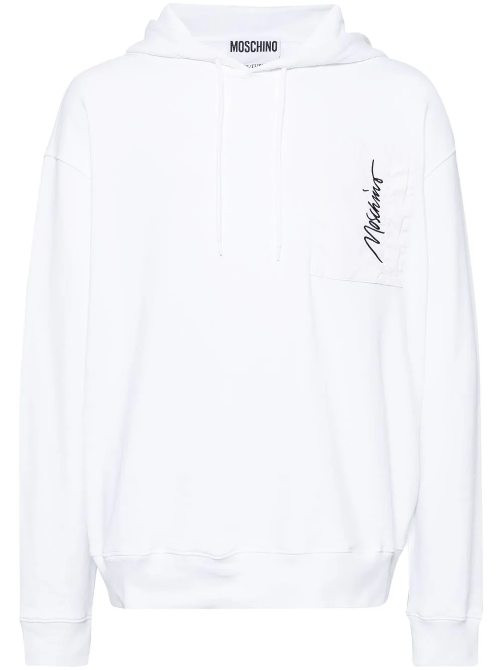 Logo Embroidered Hoodie by Moschino