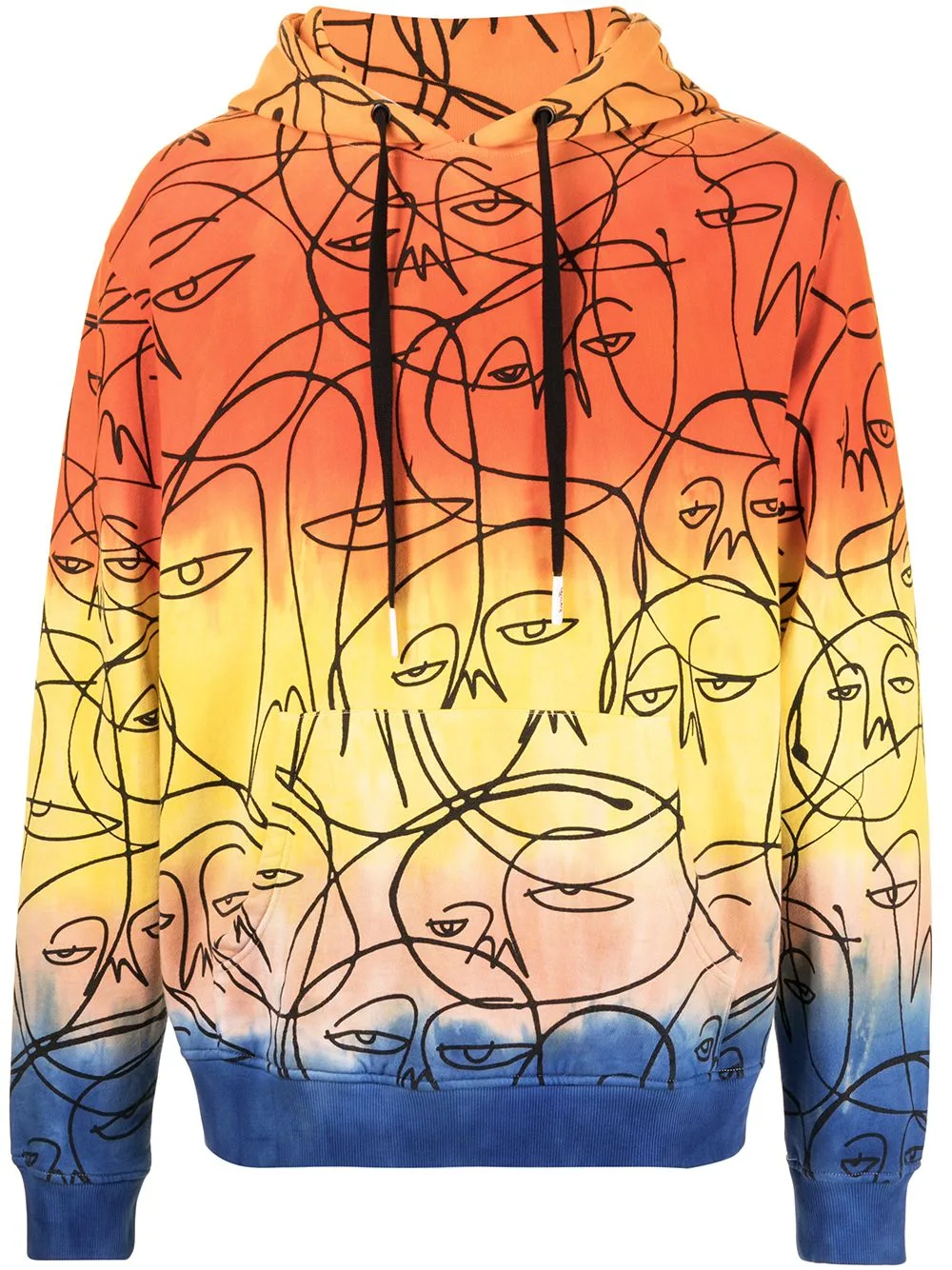 Graphic Print Ombre Hoodie by Haculla