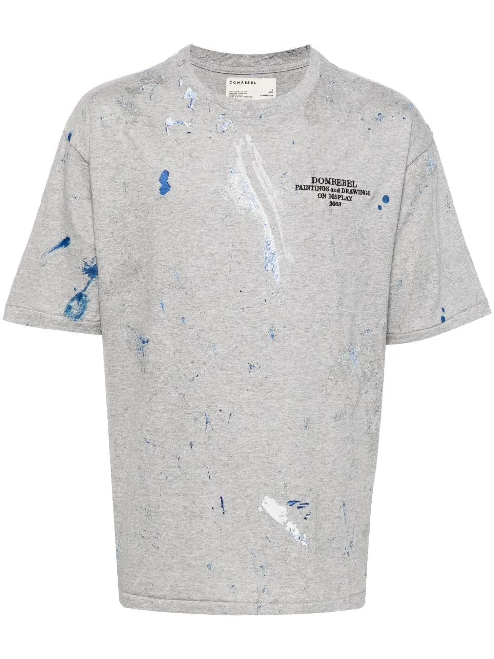 Fizz Paint-Stain Cotton T-Shirt by DOMREBEL