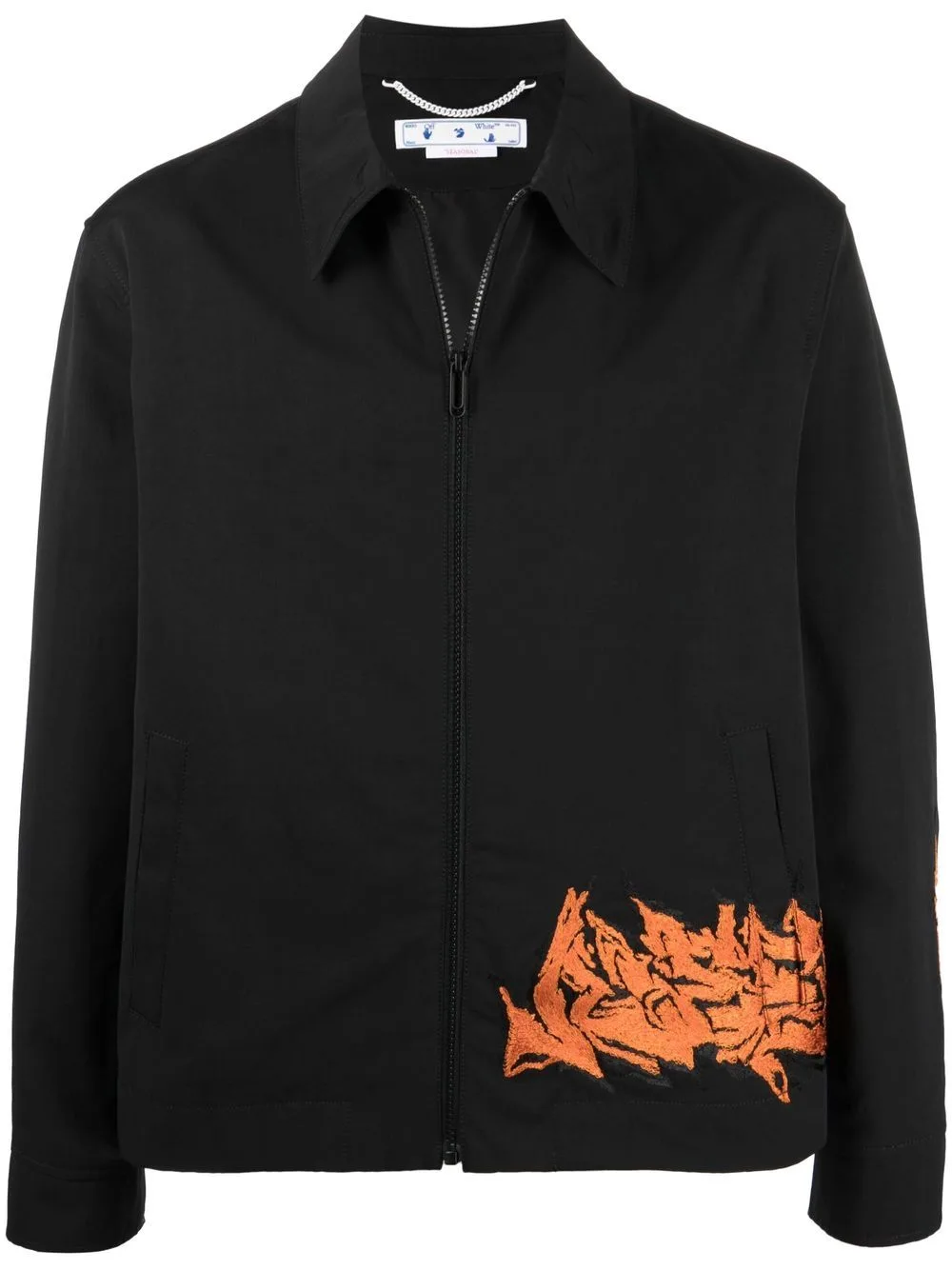 Embroidered Motif Zipped Jacket by Off-White
