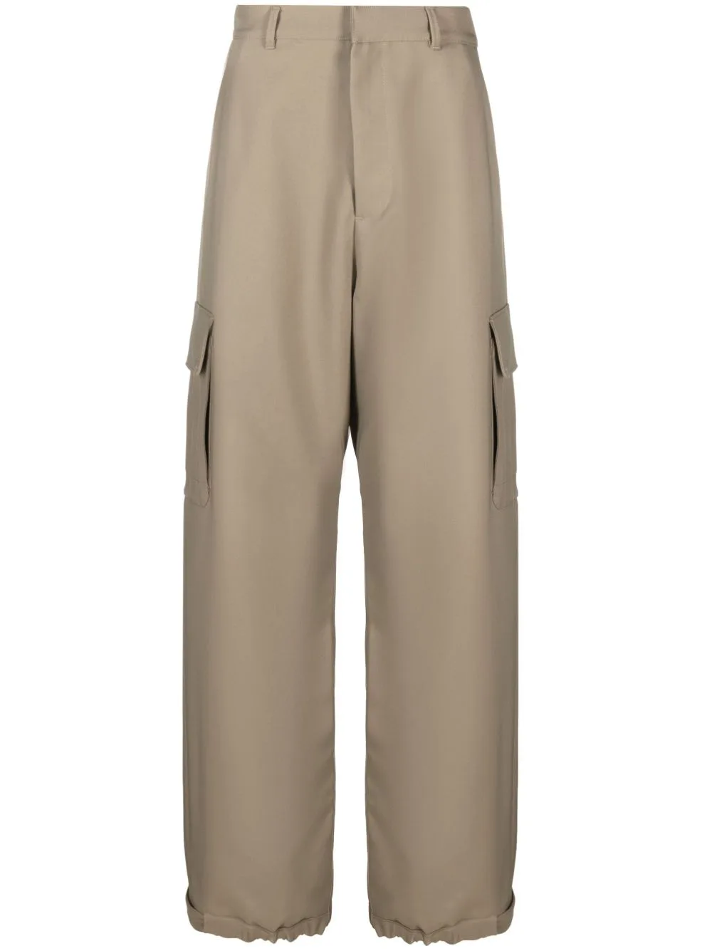 Ow Emb Drill Wide-Leg Cargo Trousers
