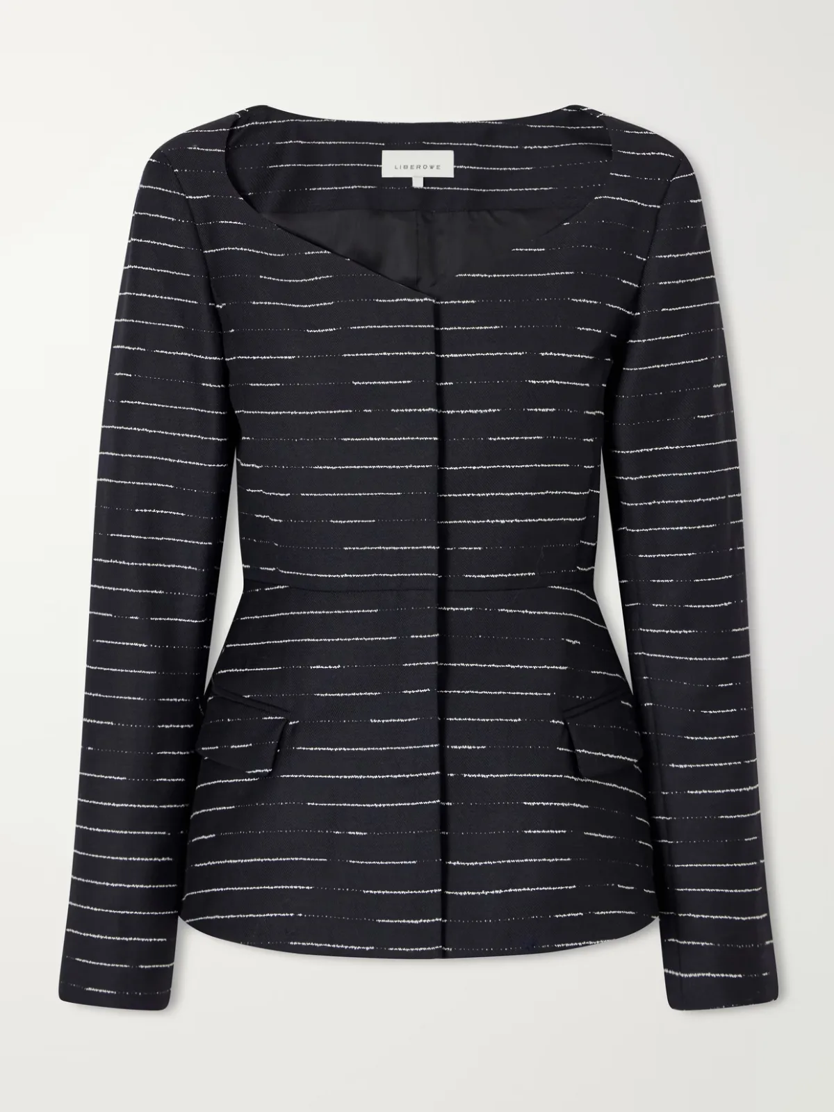 Charlotte Striped Wool-Gabardine Blouse by LIBEROWE