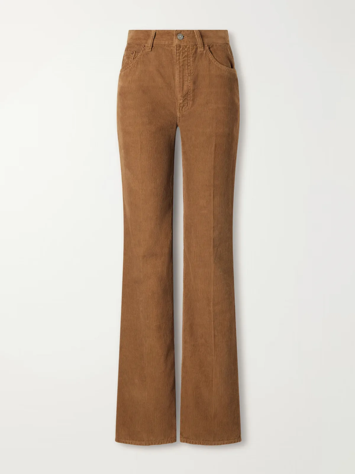 High-Rise Cotton-Corduroy Flared Pants