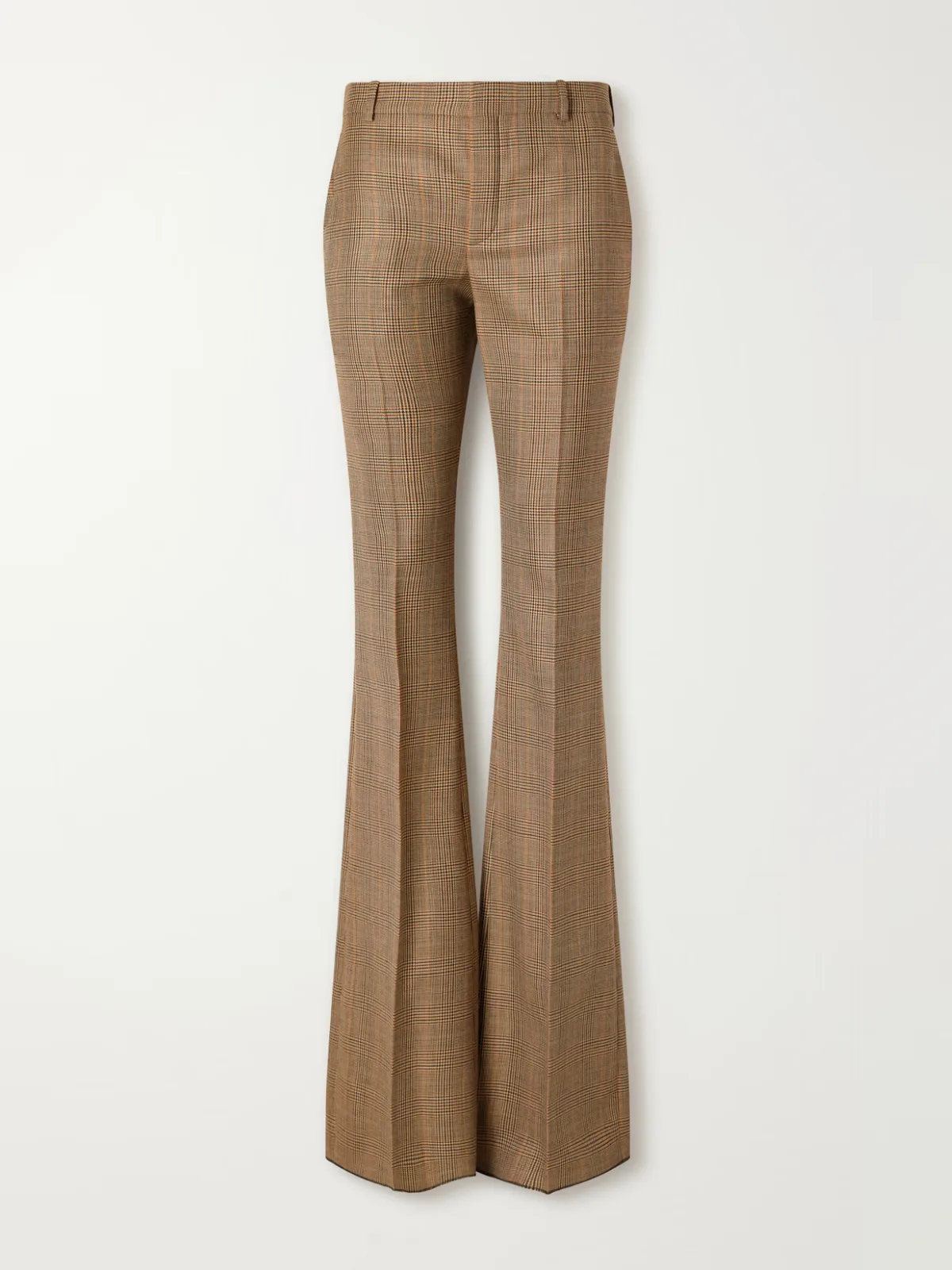 Prince of Wales Checked Virgin Wool Flared Pants by SAINT LAURENT