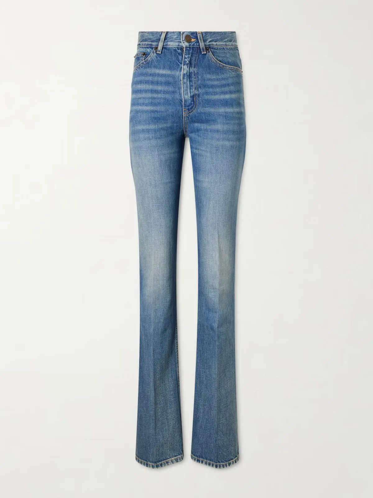 New Clyde High-Waisted Straight-Leg Jeans by SAINT LAURENT