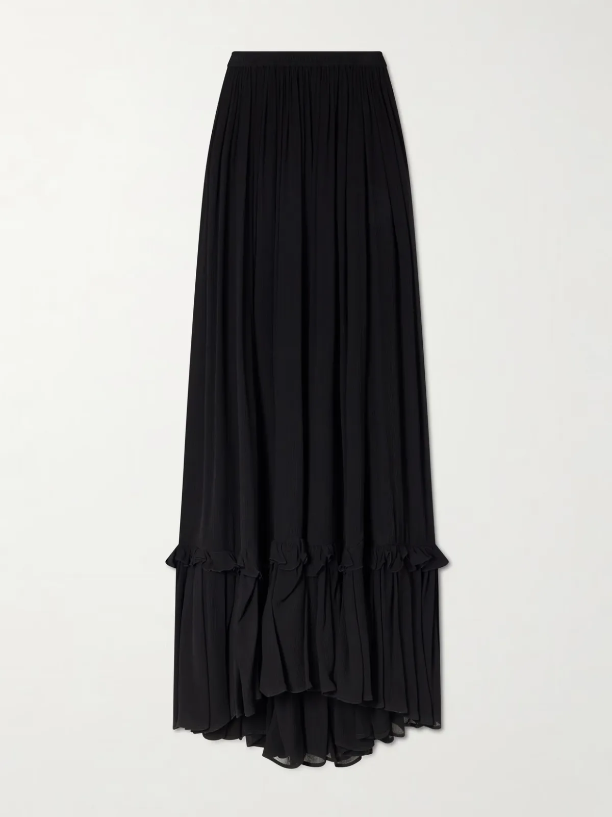 Ruffled Silk-Crepon Maxi Skirt by SAINT LAURENT