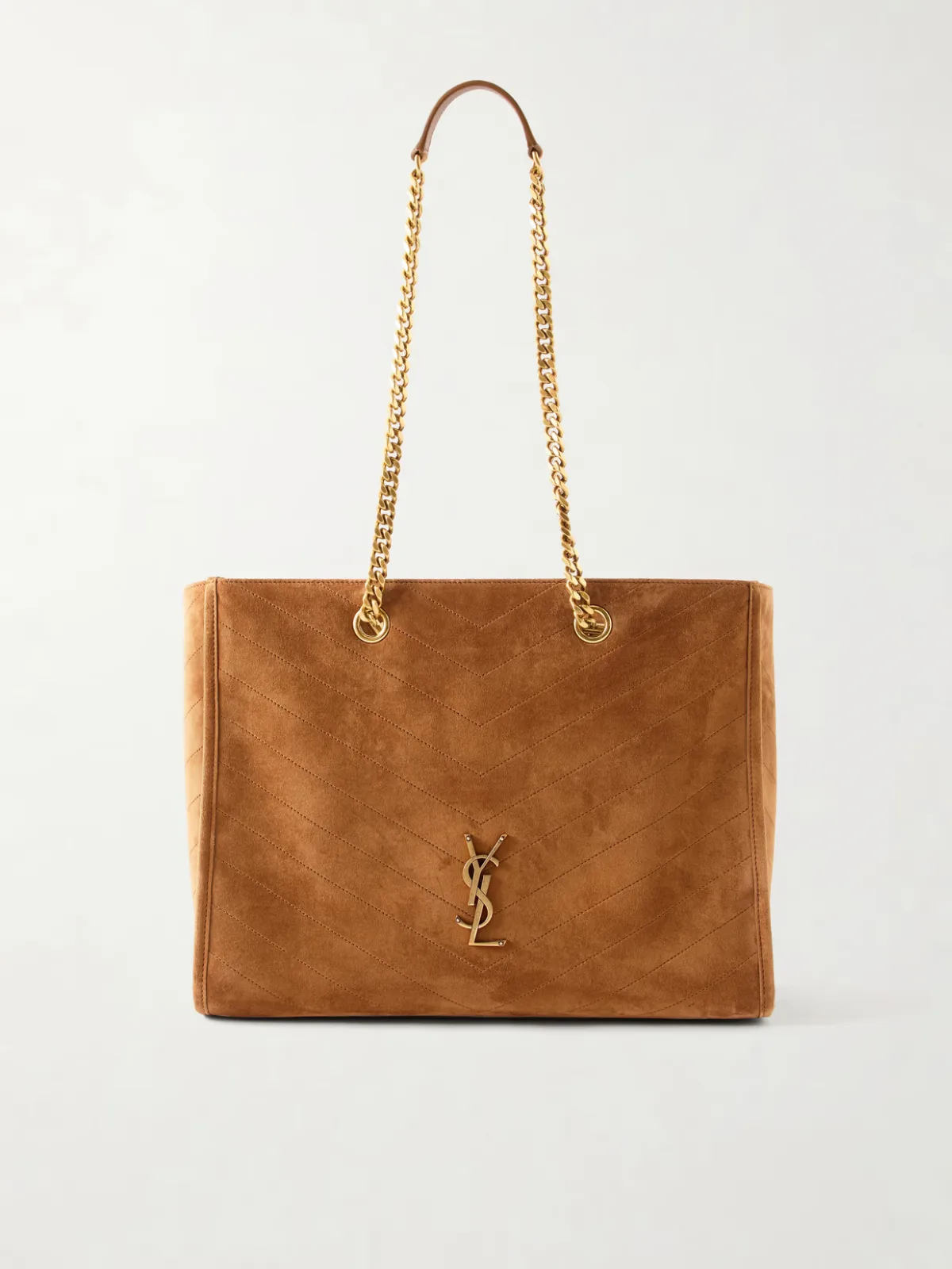 Niki Shopper Quilted Suede Shoulder Bag