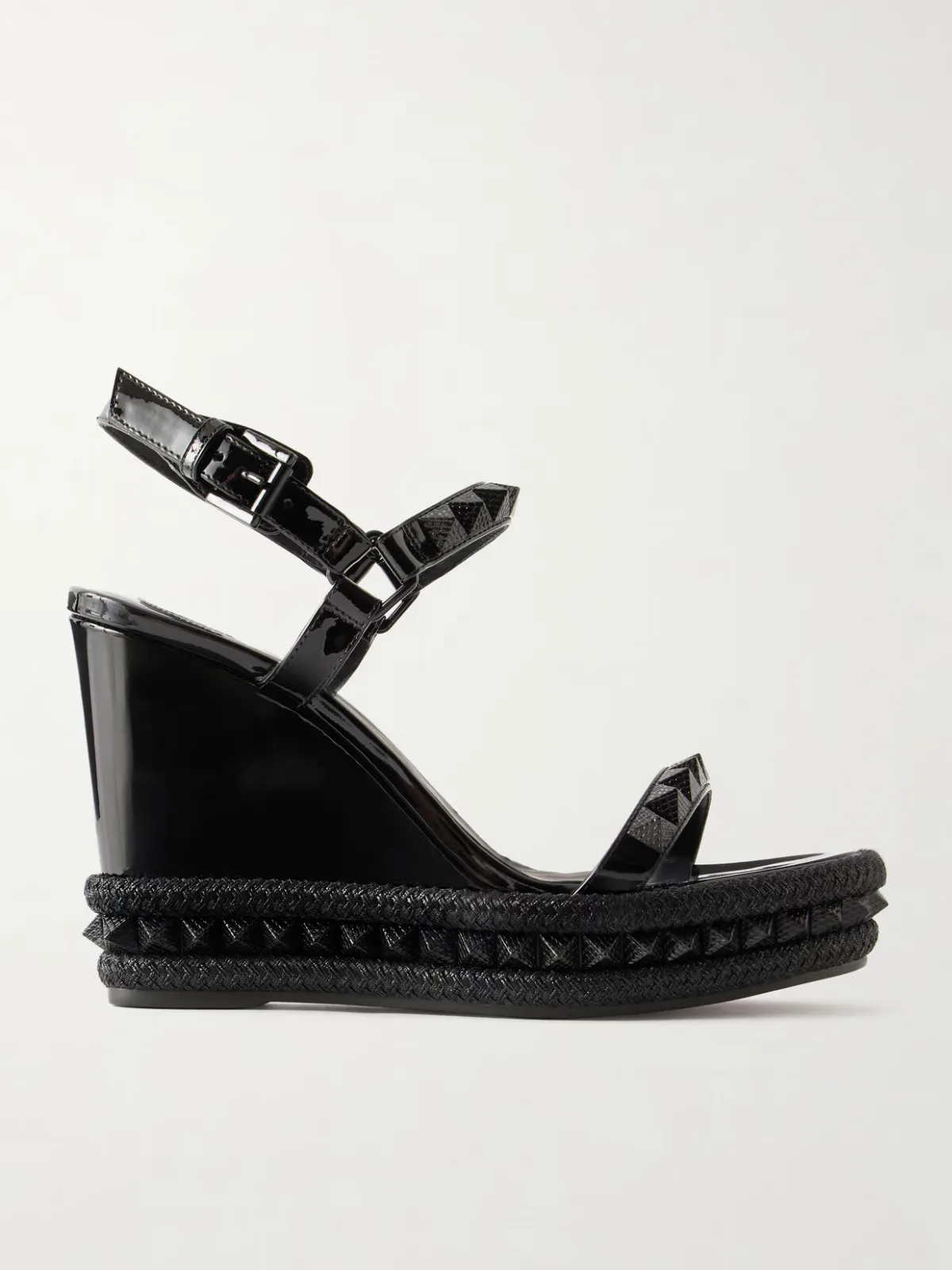 Pyraclou 110 Studded Leather Wedge Sandals by Christian Louboutin