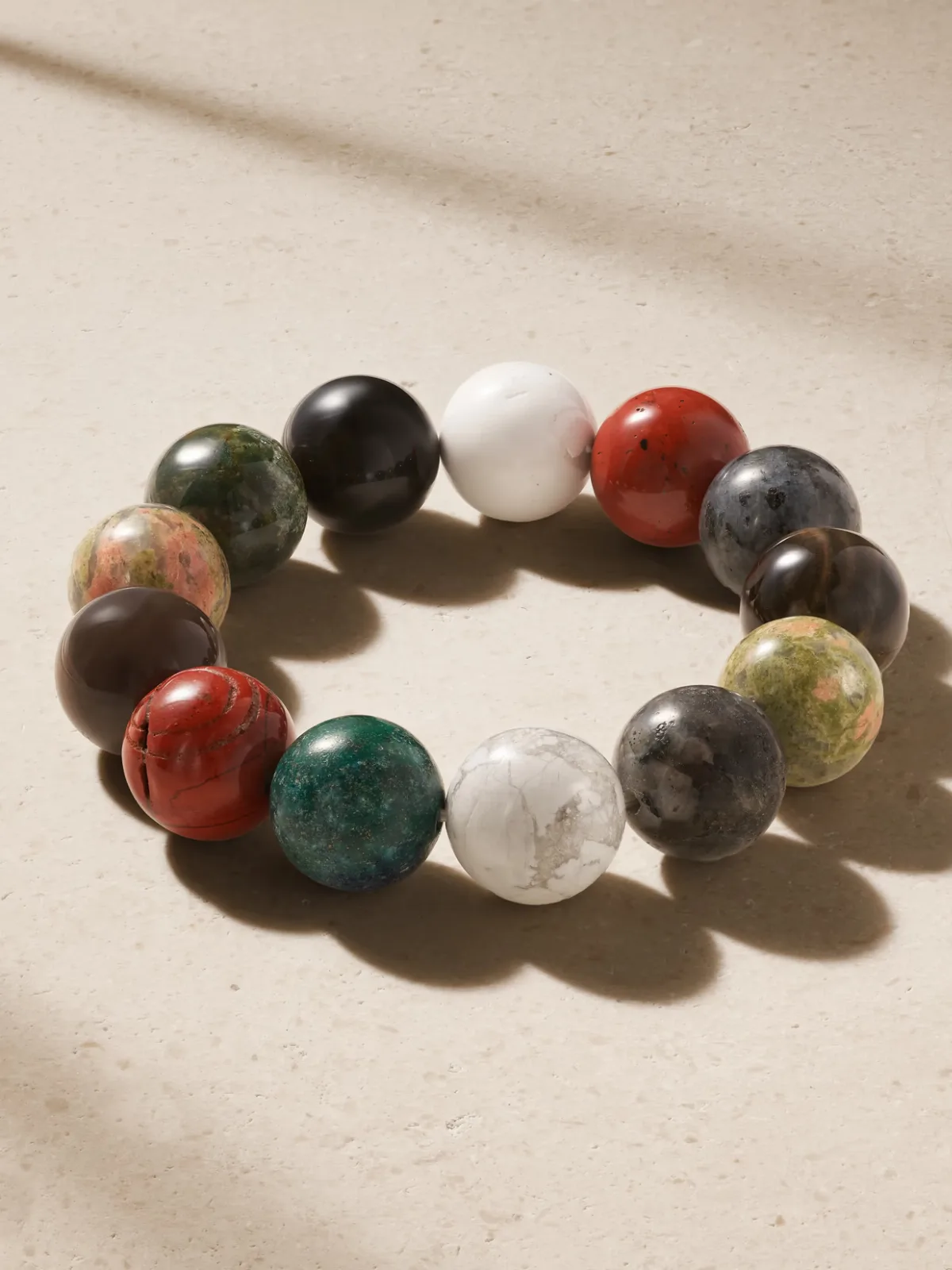 Jumbo 14-Karat Gold Multi-Stone Beaded Bracelet