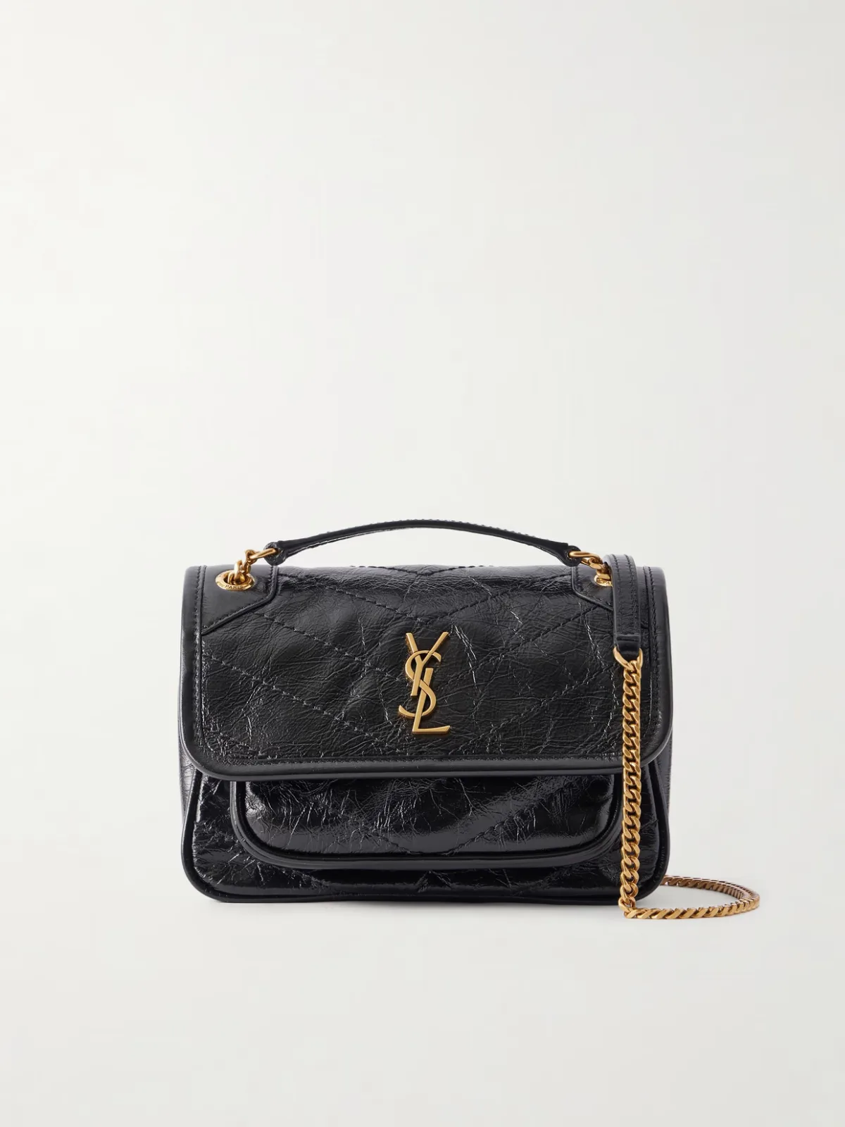 Niki Crinkled-Leather Mini Bag by SAINT LAURENT