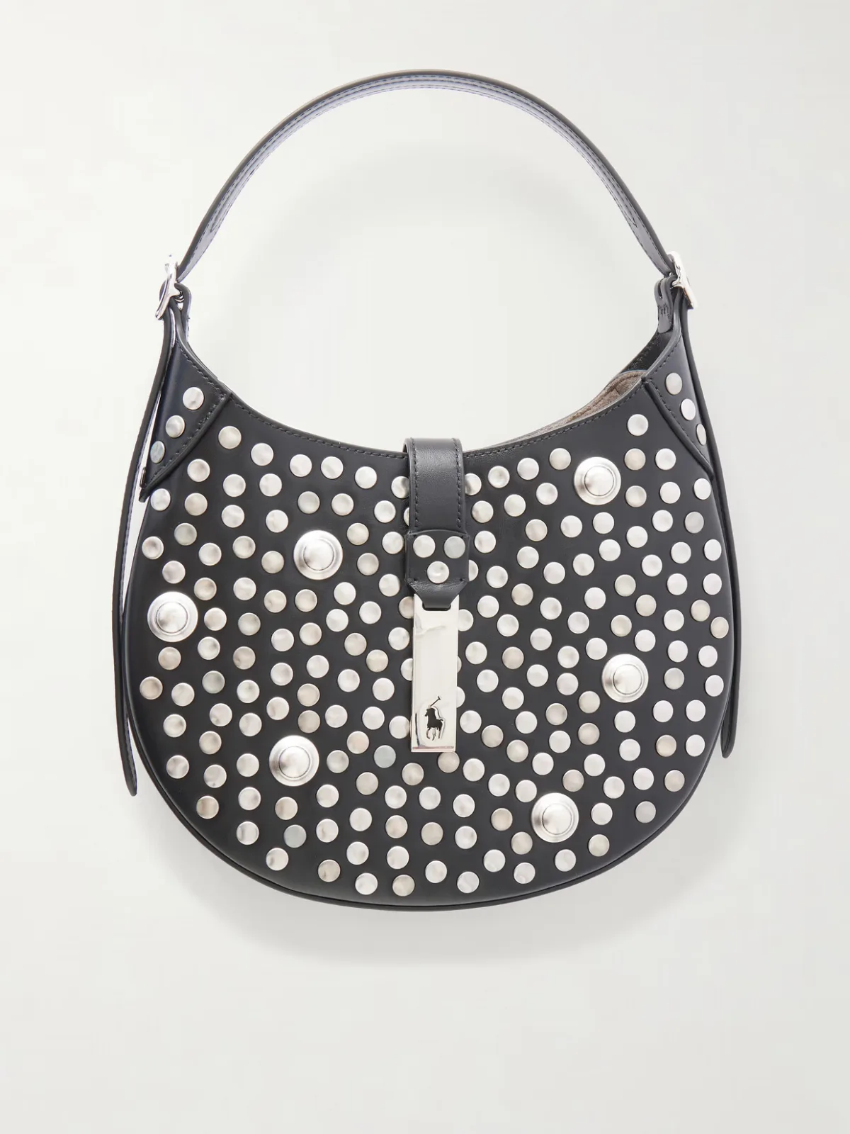 Polo Id Studded Leather Shoulder Bag by Polo Ralph Lauren