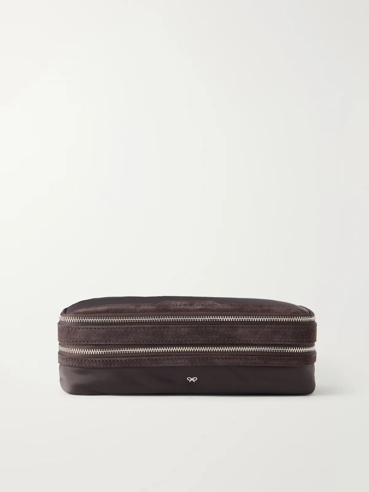 Suede-Trimmed Shell Cosmetics Case by Anya Hindmarch