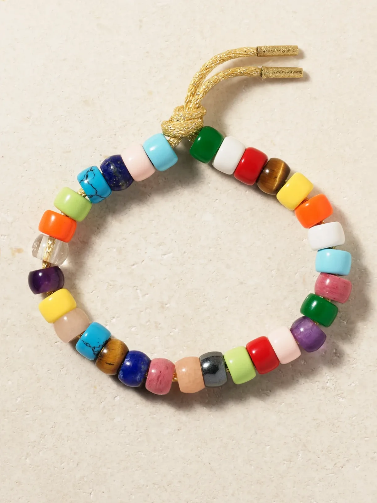 Forte Beads Rainbow 18-Karat Gold and Lurex Multi-Stone Bracelet Kit