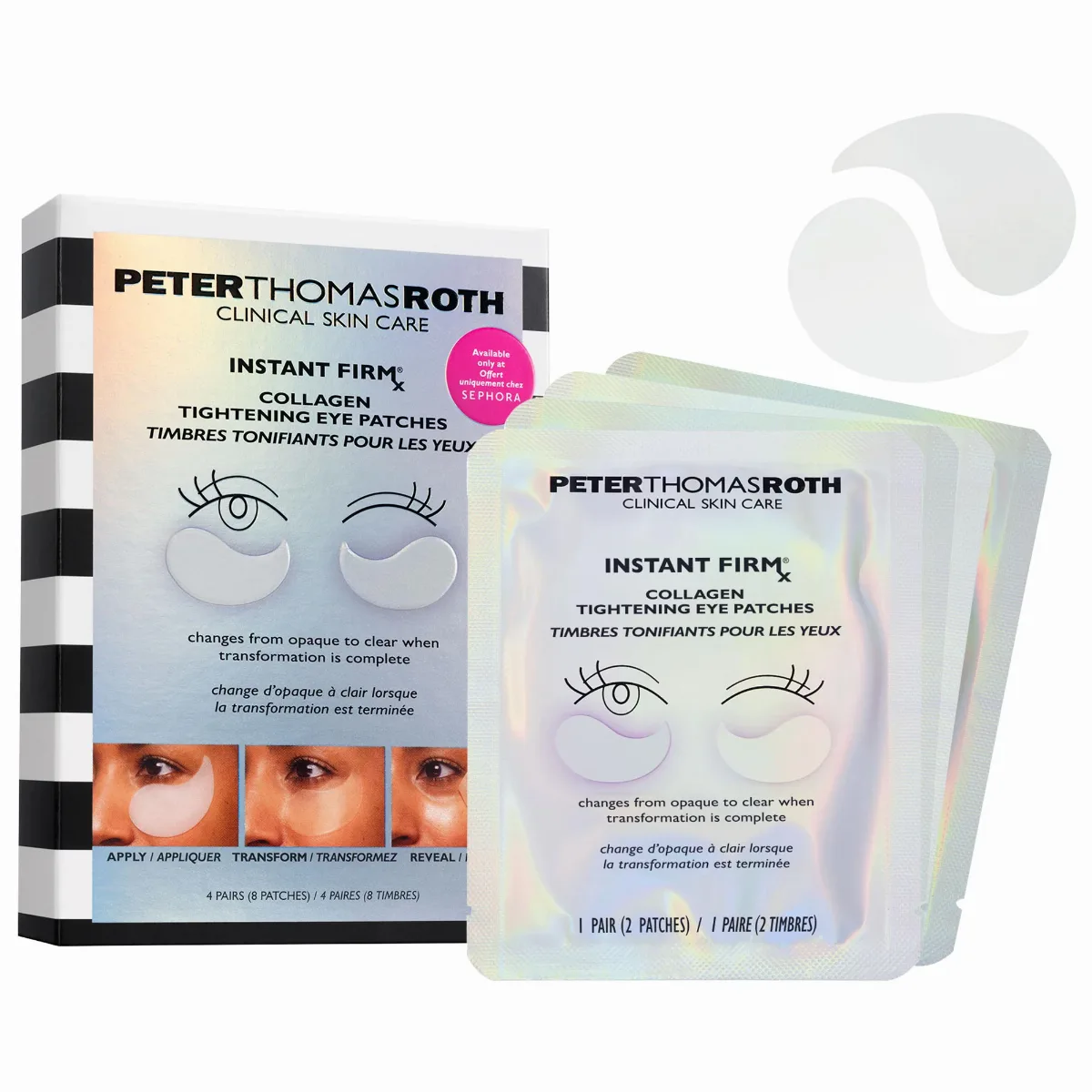 Instant FIRMx Collagen Tightening Eye Patches Mini Kit for Firming Under-Eye Bags & Wrinkles 8 Patches/4 Pairs by Peter Thomas Roth