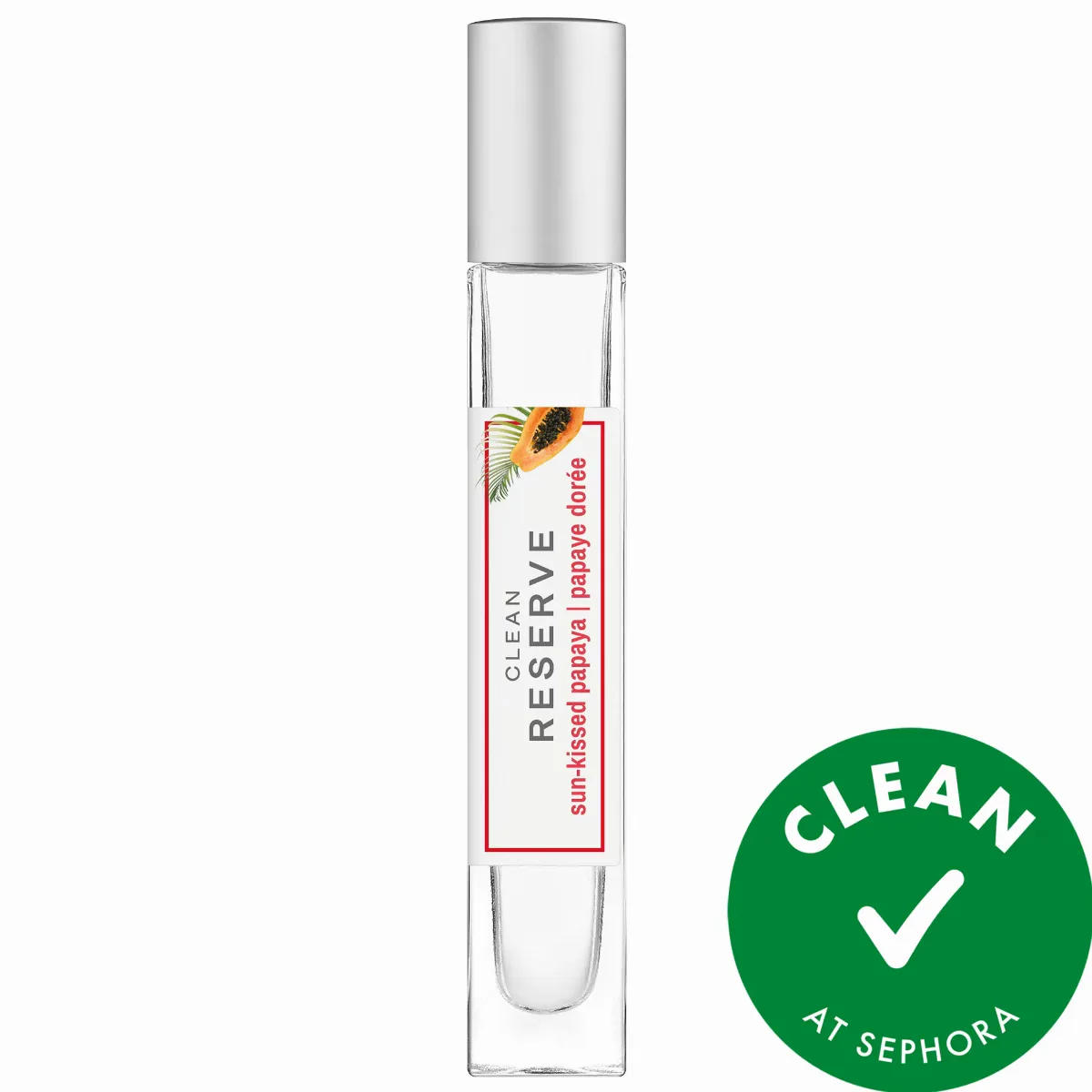 Sun-Kissed Papaya Eau De Parfum with Sandalwood Travel Spray.34 oz/10 Ml by CLEAN RESERVE