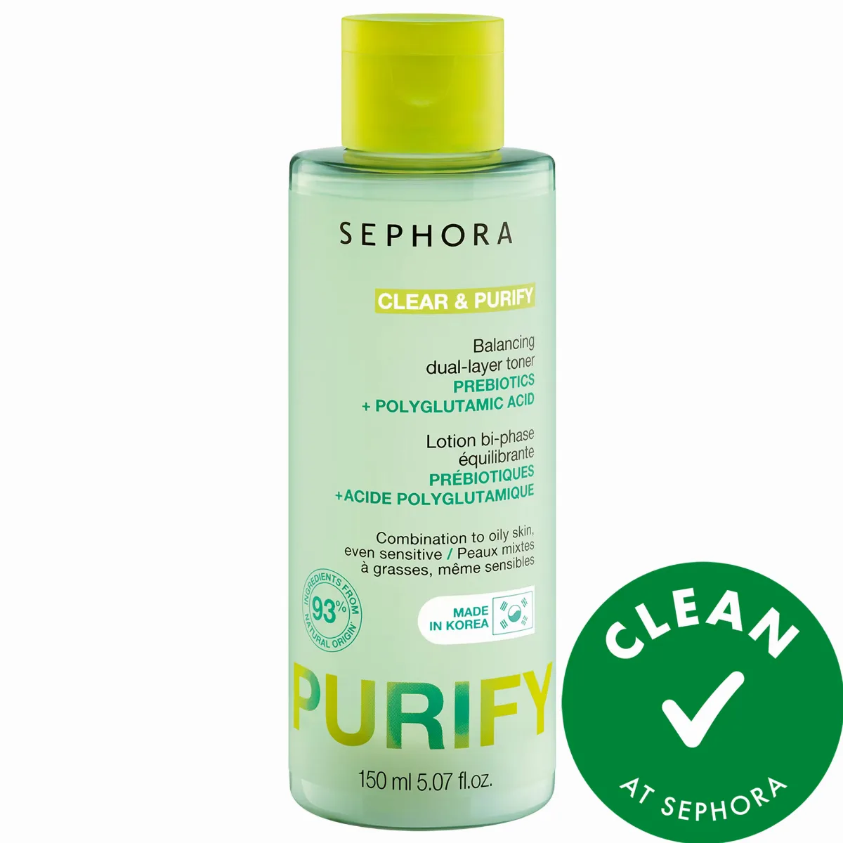 CLEAR & Purify - Balancing Dual-Layer Toner with Prebiotics + Polyglutamic Acid 5.07 oz/150 mL by SEPHORA COLLECTION