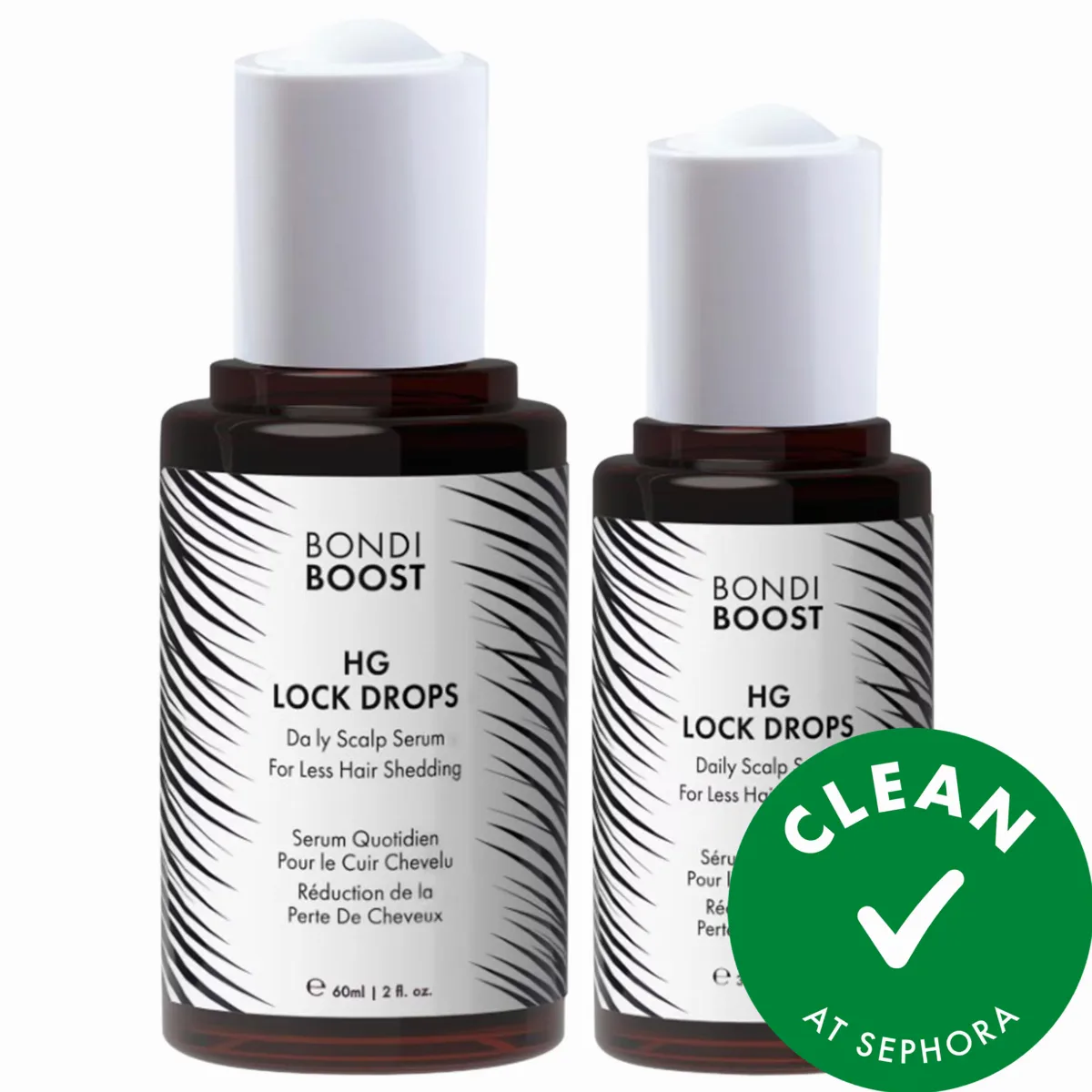HG Lock Drops Daily Hair Serum 90 Day Duo for Thinning Hair by BondiBoost