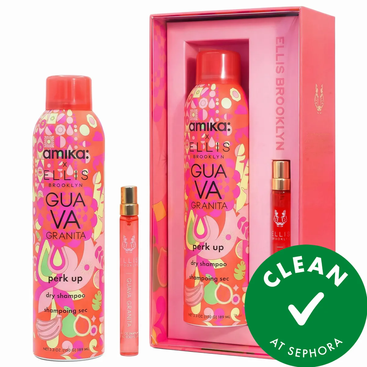 GUAVA Granita Travel Spray x Amika Perk Up Dry Shampoo Set by Ellis Brooklyn