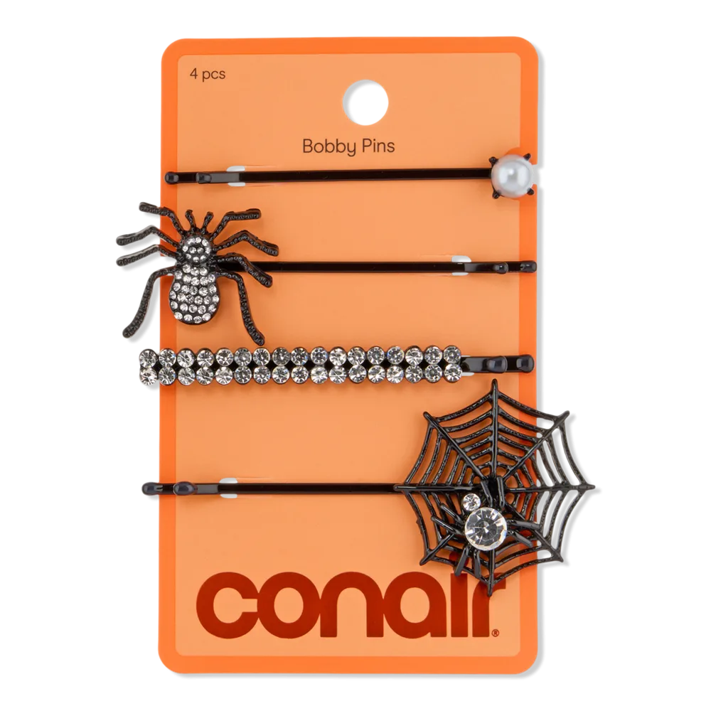 Halloween Black Spider Bobby Pins 4 Pack by Conair Accessories
