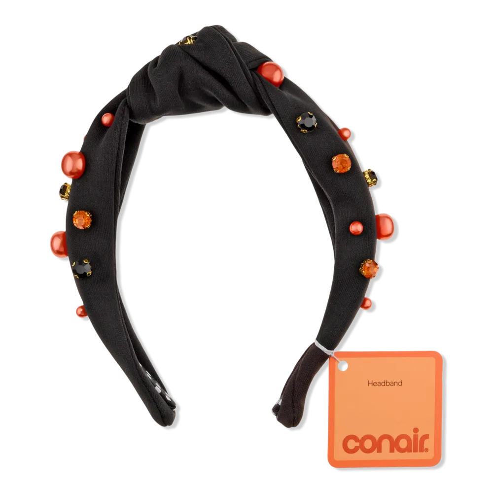 Halloween Black Embellished Wrap Headband