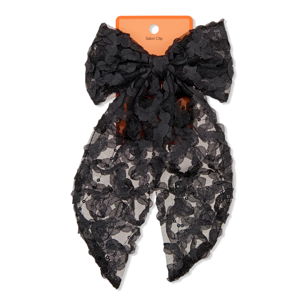 Halloween Large Black Rosette Bow Salon Clip by Conair Accessories