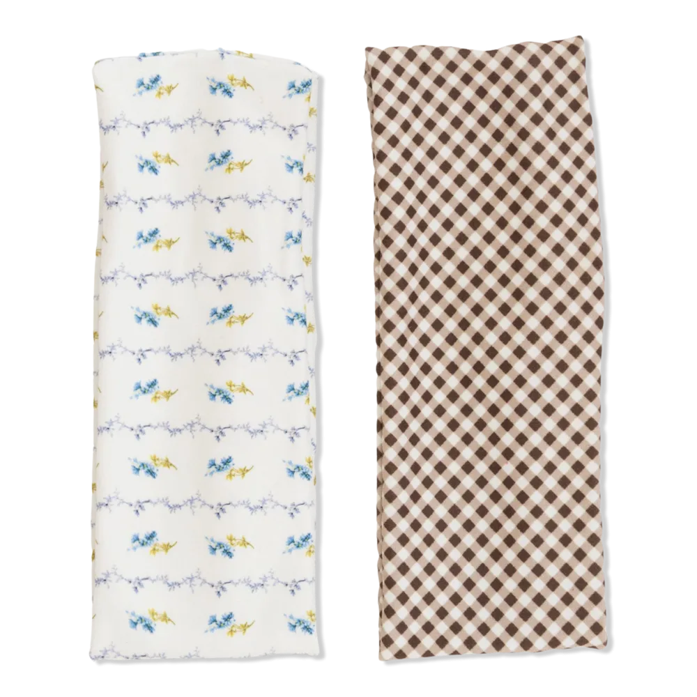 Wet Brush x Hill House Brown Gingham and Bluebell Waltz Headwraps 2ct by Wet Brush