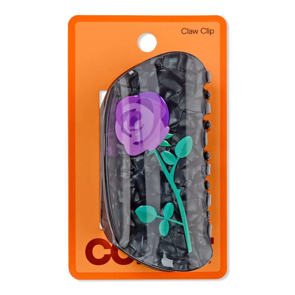 Halloween Black Acrylic Claw Clip with Printed Flower by Conair Accessories