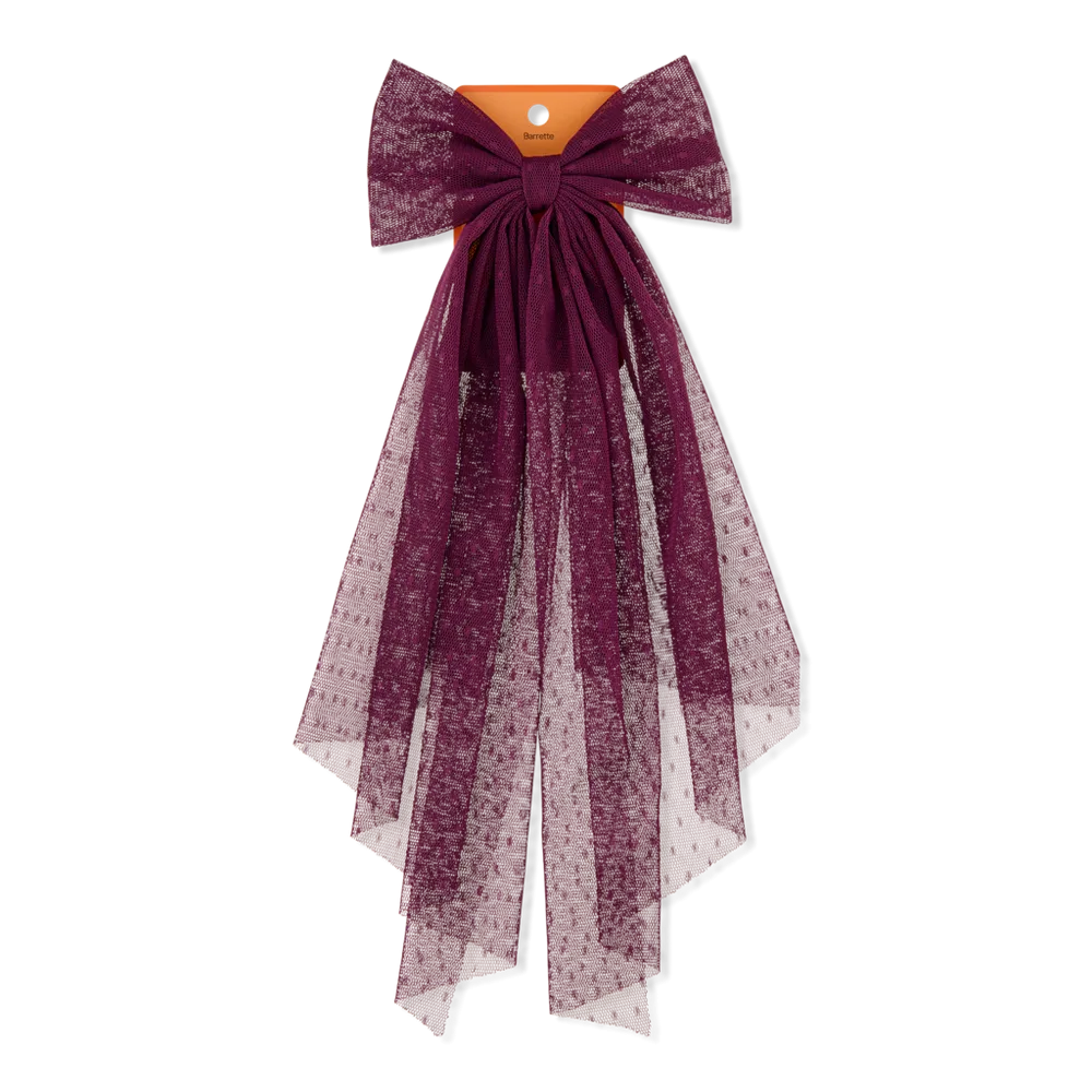 Halloween Burgundy Lace Bow Barrette