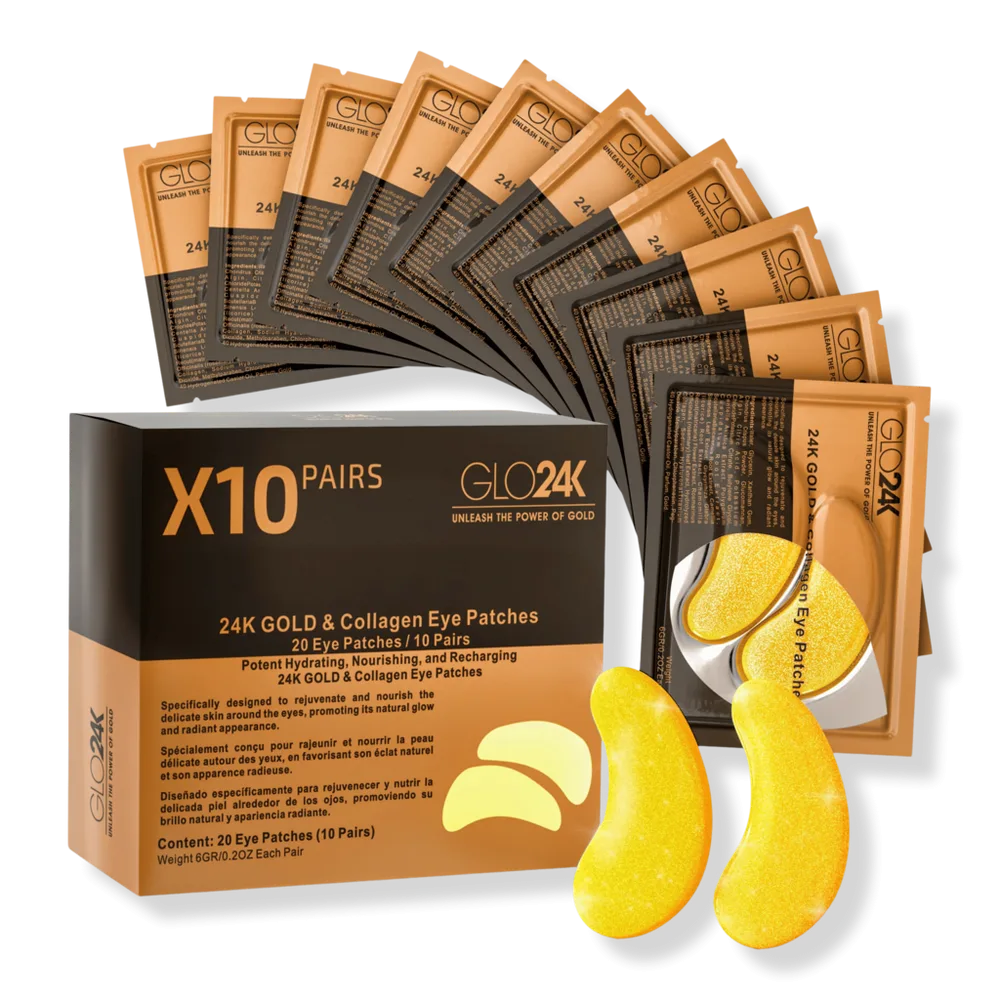 24K Gold Collagen Eye Patches (10 Pack) by Glo24k